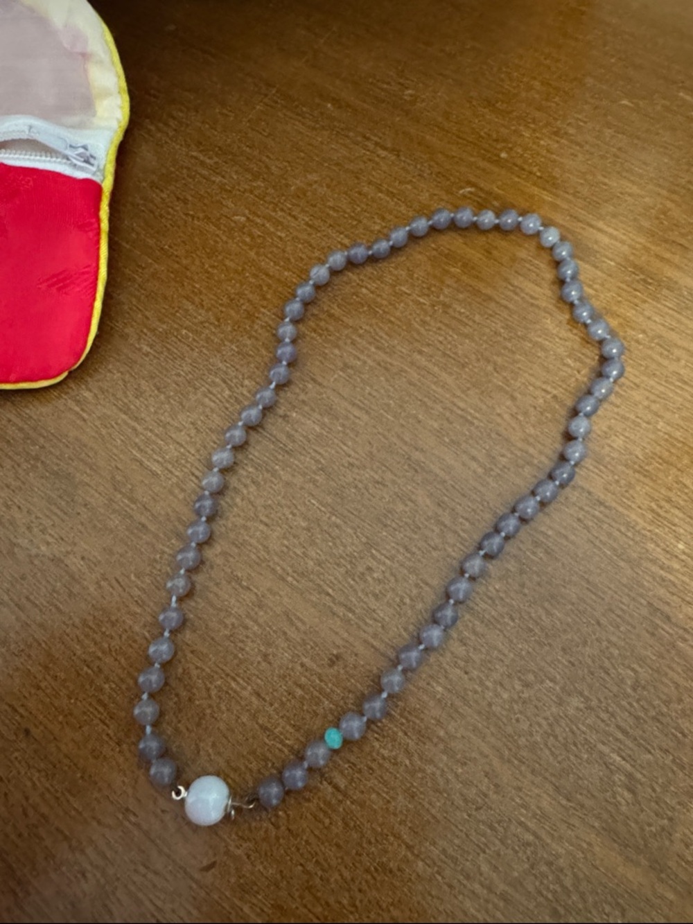 Gray Beaded Necklace with Accent Beads - Women Jewelry